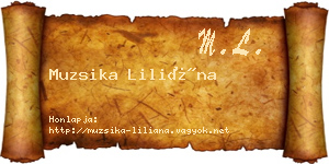 Muzsika Liliána névjegykártya